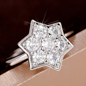 Anello Minimalista a Sei Punte con Zirconi per Donne, Gioiello da Dito Delicato e alla Moda - Product Image 4