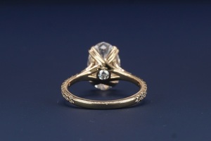 Bague moderne en or 14 carats avec diamant créé en laboratoire pour femme, élégante bague de fiançailles en diamant synthétique, bijoux fins, cadeau de mariage - Product Image 3