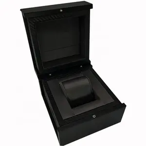 PU Leather Watch Case Luxury High Quality Custom LOGO Book Shaped Foldaway PU Leather Case Jewelry Box Flip Packaging Watch