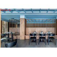 Kommerzielle Möbel Esszimmer-Set Moderner Schwarzer Kunststein Quadratischer Restauranttisch mit Stühlen