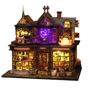 Kit <span class=keywords><strong>de</strong></span> <span class=keywords><strong>maison</strong></span> miniature en bois à assembler soi-même Magic House Book Nook avec lumières LED, modèle <span class=keywords><strong>de</strong></span> scène <span class=keywords><strong>de</strong></span> livre, décoration <span class=keywords><strong>de</strong></span> bureau - Product Image 1