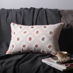 2023 Summer Collection Designer 14X20 Inch Luxury <b>Decorative</b> <b>Pillow</b> Cover Hand Embroidered Indian Kantha for Home Use - Product Image 2