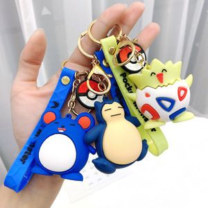Porte-clés de voiture en caoutchouc mignon de dessin animé Pokémon <span class=keywords><strong>Pikachu</strong></span> Digimon, pendentif de sac, petit cadeau du fabricant - Product Image 4