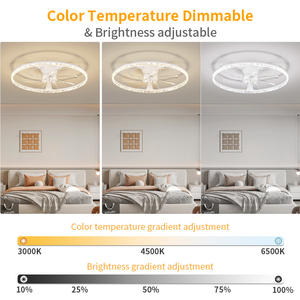 Ventilador de Techo Acrílico de Montaje Empotrado, Diseño Ultrafino, Silencioso (<30dB), 7 Aspas, 3 Colores Atenuables, Control Remoto/APP Inteligente Moderno - Product Image 3