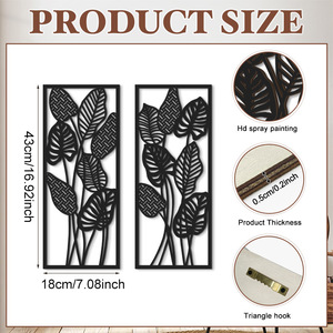 Tailai 2 pezzi foglie tropicali <span class=keywords><strong>legno</strong></span> decorazione di arte della <span class=keywords><strong>parete</strong></span> <span class=keywords><strong>in</strong></span> <span class=keywords><strong>legno</strong></span> segno Boho decorazione della <span class=keywords><strong>parete</strong></span> appesa pendimenti <span class=keywords><strong>da</strong></span> <span class=keywords><strong>parete</strong></span> - Product Image 3