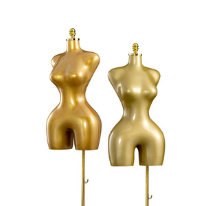 <span class=keywords><strong>Mannequin</strong></span> femme demi-corps en <span class=keywords><strong>plastique</strong></span> doré, type BBL, avec hanches et poitrine généreuses, pour <span class=keywords><strong>couture</strong></span> et vitrine - Product Image 2