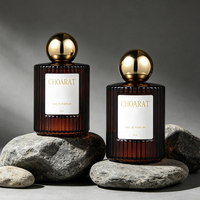 Botol Parfum Kaca Bentuk Silinder Amber Premium 30ml 50ml 100ml Kosong, Kemasan Botol Parfum Mewah dengan Pompa Semprot