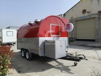 Camion de restauration mobile commercial, camion de crème glacée, de café, de hot-dogs, de snacks, remorque de traiteur, forme ronde, alimentation intégrée