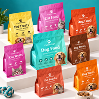 Sacs d'emballage pour aliments pour animaux de compagnie de taille personnalisée, résistants à l'humidité, en plastique, vides, pour chiens et chats, avec fermeture éclair