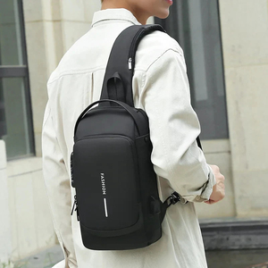 Bolsa de ombro multifuncional <span class=keywords><strong>anti</strong></span>-roubo USB para homens, bolsa crossbody para viagem, bolsa de peito - Product Image 5