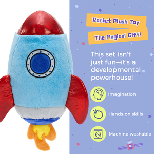 ชุดของเล่นตุ๊กตาจรวดอวกาศ 6-in-1 สไตล์ใหม่ สำหรับพัฒนาจินตนาการ ของขวัญวันเกิด ของชำร่วยงานเลี้ยงวันเกิด ของตกแต่งห้องเด็ก - Product Image 3
