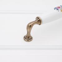 Gagang Laci Pintu Keramik Vintage Modern Desain Anggrek Kuningan Gaya Klasik Eropa untuk Lemari Dapur Hotel Vila