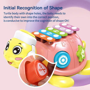 Jouet de percussion pour bébé, jouet éducatif pour enfants, apprentissage des formes, développement sensoriel, tortue de dessin animé, piano musical éducatif avec blocs - Product Image 3