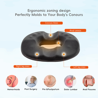 Coussin de siège de bureau en mousse à mémoire de forme pour hémorroïdes, soutien lombaire et soulagement de la pression du bas du dos – Vente en gros