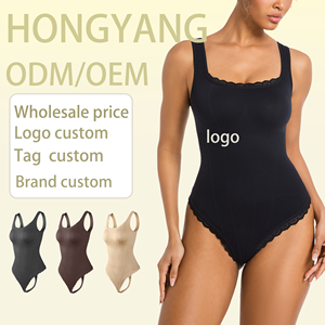 Moldeadores de fábrica con mono de encaje Tanga espalda Correa ancha Control forma de cuerpo de barriga para mujer - Product Image 1