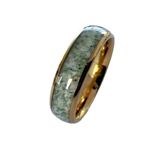 Người đàn ông đồ trang sức kênh Core Inlay rêu Agate vòng tùy chỉnh chất lượng cao tungsten carbide Vòng - Product Image 3