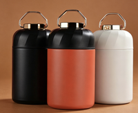 Thermos isotherme classique portable en acier inoxydable avec poignée, anti-fuite, pour soupe, idéal pour le bureau, l'école et les voyages