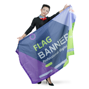Drapeau publicitaire personnalisé pour promotion de marque, faible MOQ, bannière en polyester imperméable à double face avec impression UV, bannière extérieure en tissu vinyle - Product Image 1