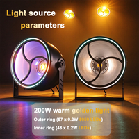 Igracelite 250W Projecteur de scène à effet blinder, lumière rétro blanc chaud doré, DMX512, Projecteur de scène LED pour DJ, discothèque, mariage