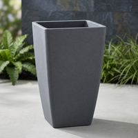 Pot de fleurs moderne en plastique sablé de haute qualité, durable, écologique, léger, grand, haut, carré, pour jardin et décoration intérieure