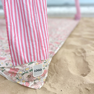 Customize Logo Outdoor Large 2.4m 2.75m Portable Foldable Wood <strong>Beach</strong> Mat Sand Free UV Protection Polyester Picnic Park <strong>Blanket</strong> - Product Image 5