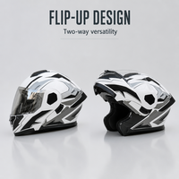 Casque de moto modulable intégral relevable avec casque audio intégré unisexe pour la conduite de vélos électriques