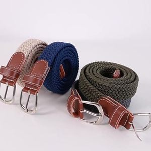 Cinturón Elástico Tejido de Poliéster Trenzado Colorido Personalizado de Estilo Vintage con Hebilla de Aleación para Hombres y Mujeres - Product Image 3