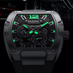 Mark Fairwhale FW-6850 Men's Fashion <b>Automatic</b> Watch Sport Casual Silicone Strap Tonneau Mechanical <b>Wristwatch</b> - Product Image 5
