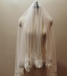 لوكسين جديد طويل ، دانتيل زهور تول ناعم ، أنيق مع مشط - Product Image 2