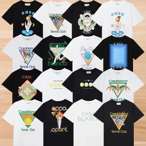 Camiseta de manga corta estilo americano, de moda, de nicho, holgada, con estampado puro, para comercio exterior. - Product Image 3