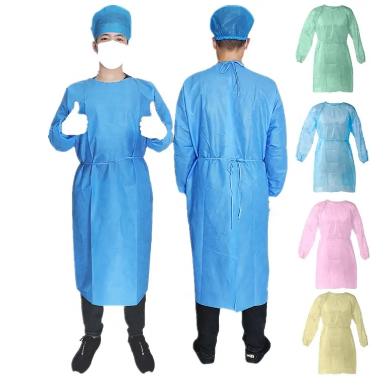 Vestido de proteção impermeável, uniforme dental de medicina e laboratório, vestido de malha com manga de isolamento