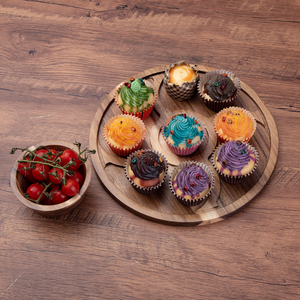 حامل كيك خشبي دائري من خشب الأكاسيا مقاس 12 بوصة مع غطاء أكريليك قبة، طبق تقديم وعرض للحلويات والفواكه، 2 في 1 - Product Image 5