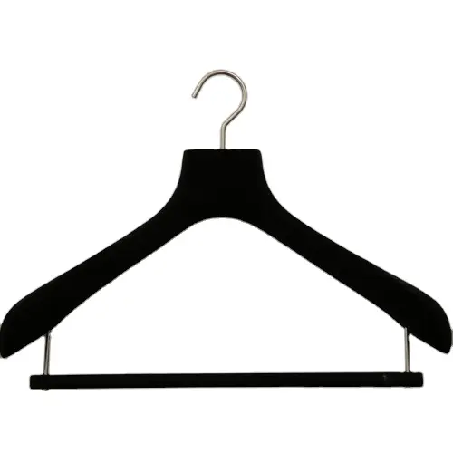 Personalized Branded Natural Wood Coat Pants Hangers With Chrome Clips
