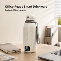 Tasse chauffante sans fil multifonctionnelle 350ml/500ml, bouteille électrique intelligente rechargeable, mug à café en acier inoxydable 304, compatible