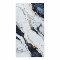Panel de Pared de PVC con Diseño de Mármol Blanco con Vetas Azules UV para Recepción, Proyecto WYRAX