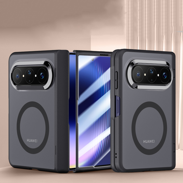 Magnetic Matte Transparent Hinge Protection Full Body Case for Huawei Pura X Max 5G Cover with Glass Flim