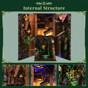 Kit de construction de maison miniature Minicity, kit de bricolage pour maison miniature, puzzles en bois 3D pour adultes - Alice au pays des merveilles - Product Image 4