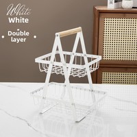 Royaumann Étagère de rangement à trois couches Grilles métalliques multicouches en PP pour la maison, le salon, le stockage de collations de fruits secs ou la corbeille de fruits