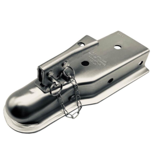 Coupleur droit à boule de remorque, taille 2, canal de 2-1/2 pouces, capacité 3500 LBS, attache de sécurité pour remorque - Product Image 1