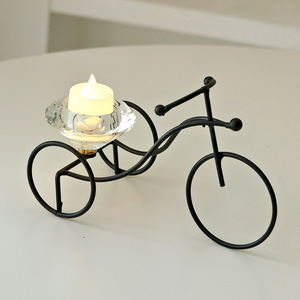 Tricycle Candlestick Iron Creative Decorative Craft Round Candle Holder <b>Table</b> Decoration Accessory - Product Image 3