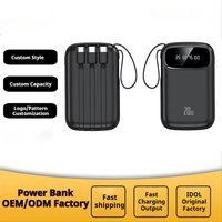 Batterie externe ultra-fine haute capacité 10000mAh, chargeur portable fin en ABS, charge rapide 10W, câble Micro USB intégré, cadeau