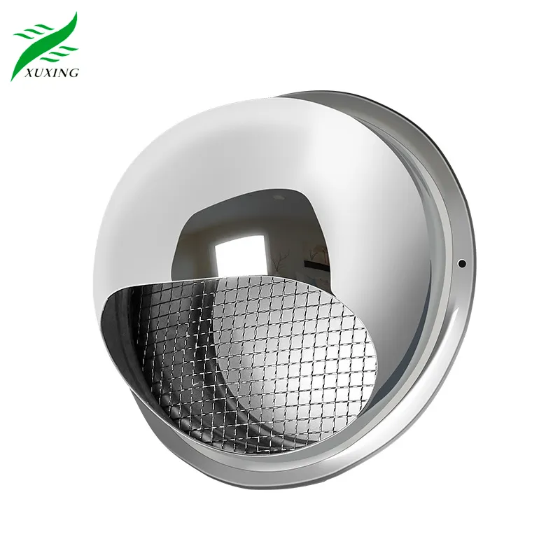 Hvac Ventilation Outdoor Bull Nose Vent 304 201 Stainless Steel Air Pipe Exhaust Wall Vent Cap