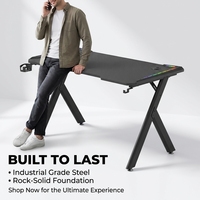 Table d'e-sport AOR Home avec effets d'éclairage RGB multiples, idéale pour les cybercafés et salles d'e-sport, vente en gros directe usine