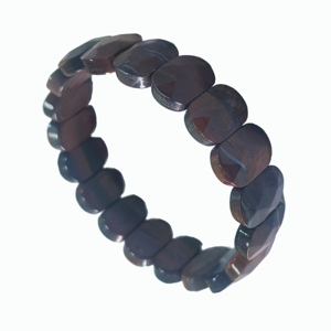 Bracelet extensible en perles rectangulaires facettées en œil de tigre rouge naturel, cristal de guérison, vente en gros - Product Image 2
