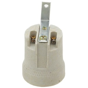 Douille de lampe E27 en porcelaine avec base à vis en métal pour luminaires - Product Image 1