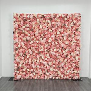 Atractiva Pared de Flores Artificiales 3D Enrollable para Decoración de Bodas, Fiestas, Eventos y Cabinas de Fotos - Product Image 1