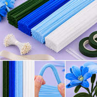 400 Adet Boru Temizleyici Çiçekler DIY El Sanatları Seti 4 Renk Karışık Büyük Paket Çiçek Teli Bahçe Bandı Stamens Toptan