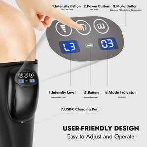 Upgraded Cordless Leg Massager High Quality China Pain Relief Relax Muscle Recovery Portable <b>Rechargeable</b> Design Adjustable - Product Image 3