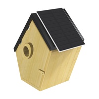 Cage à oiseaux transparente en bois, alimentée à l'énergie solaire, avec moniteur, horloge, caméra intelligente en temps réel pour la nidification et l'éclosion, durable et écologique