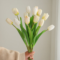 Fleur artificielle de tulipe, toucher humide, haut de gamme, décoration intérieure, salon, table à manger, bouquet de luxe, ornement